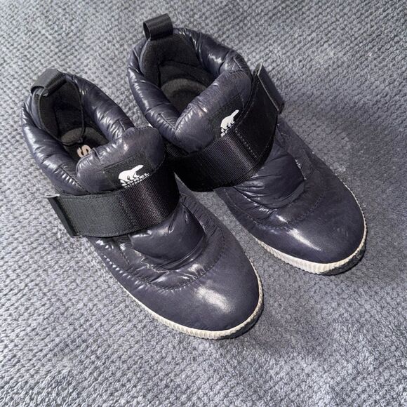 SorelโBlackโ Out N About Puffy Waterproof Booties Size 7.5 Winter Ankle Boots - Picture 3 of 12